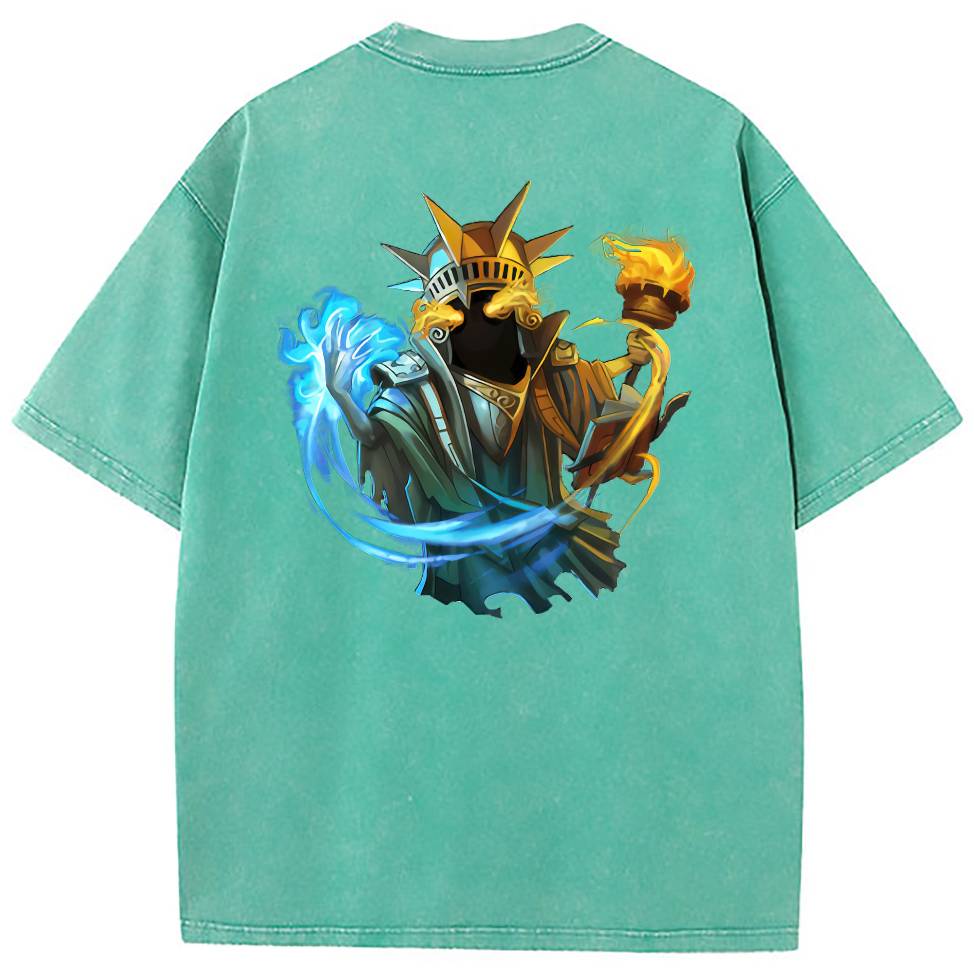 （画像用） リーグ・オブ・レジェンド League of Legends LOL 綿100% ヴィンテージ風 半袖Tシャツ（背面プリント）